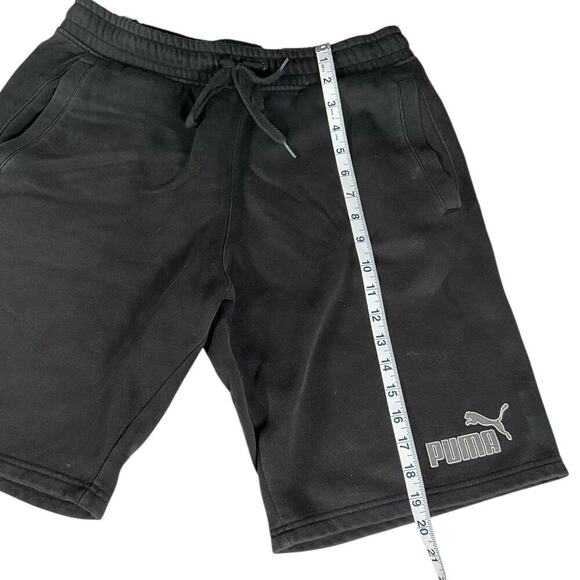 Puma Mens Sweat Shorts Black & Grey Size Medium Drawstring Waist Pockets Cozy - Picture 6 of 8